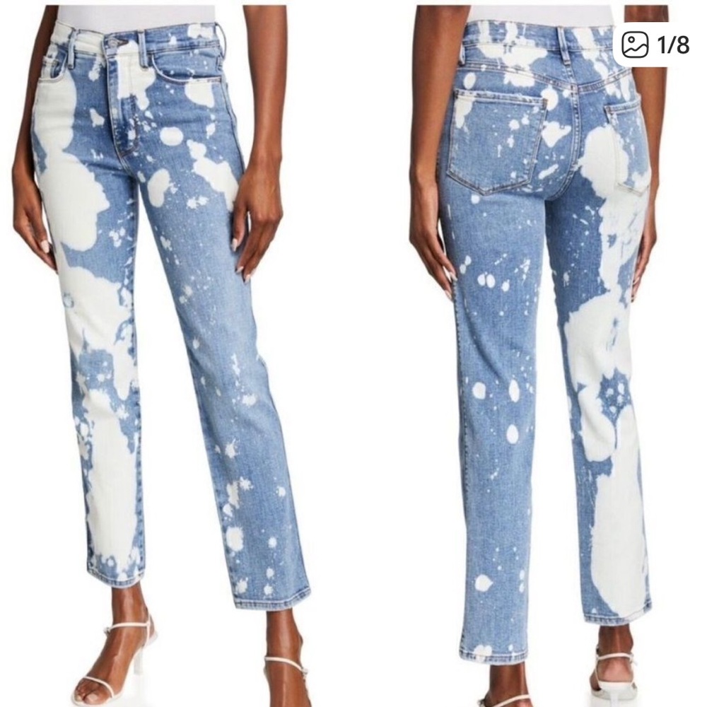 Frame Le Slyvie Slender Straight Leg Bleach White Jeans